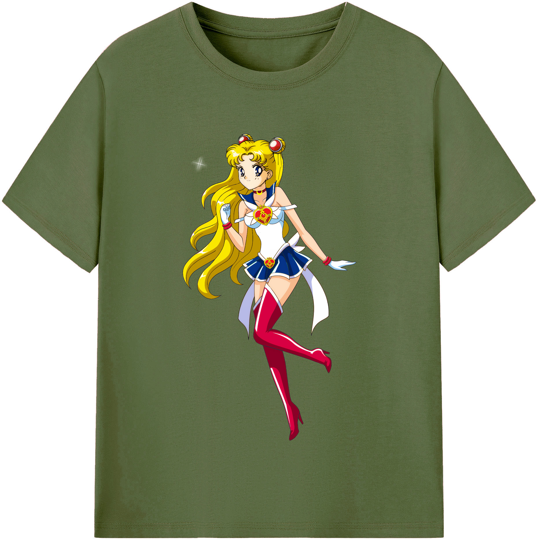 （画像用） 美少女戦士セーラームーン 月野 うさぎ つきの うさぎ Sailor Moon Tsukino Usagi 綿100％半袖Tシャツ（フロントプリント）
